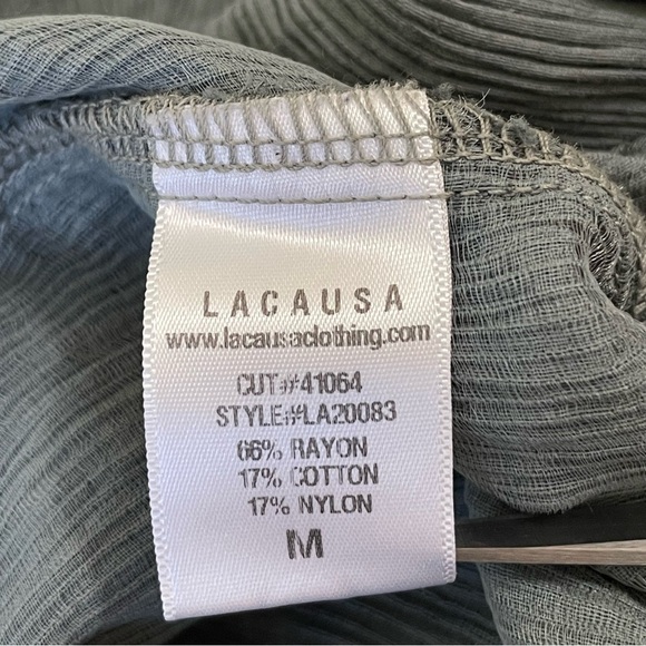 NEW Lacausa Elderflower Jumpsuit Relaxed  Wide Leg Button Front Sage Medium - Picture 15 of 15